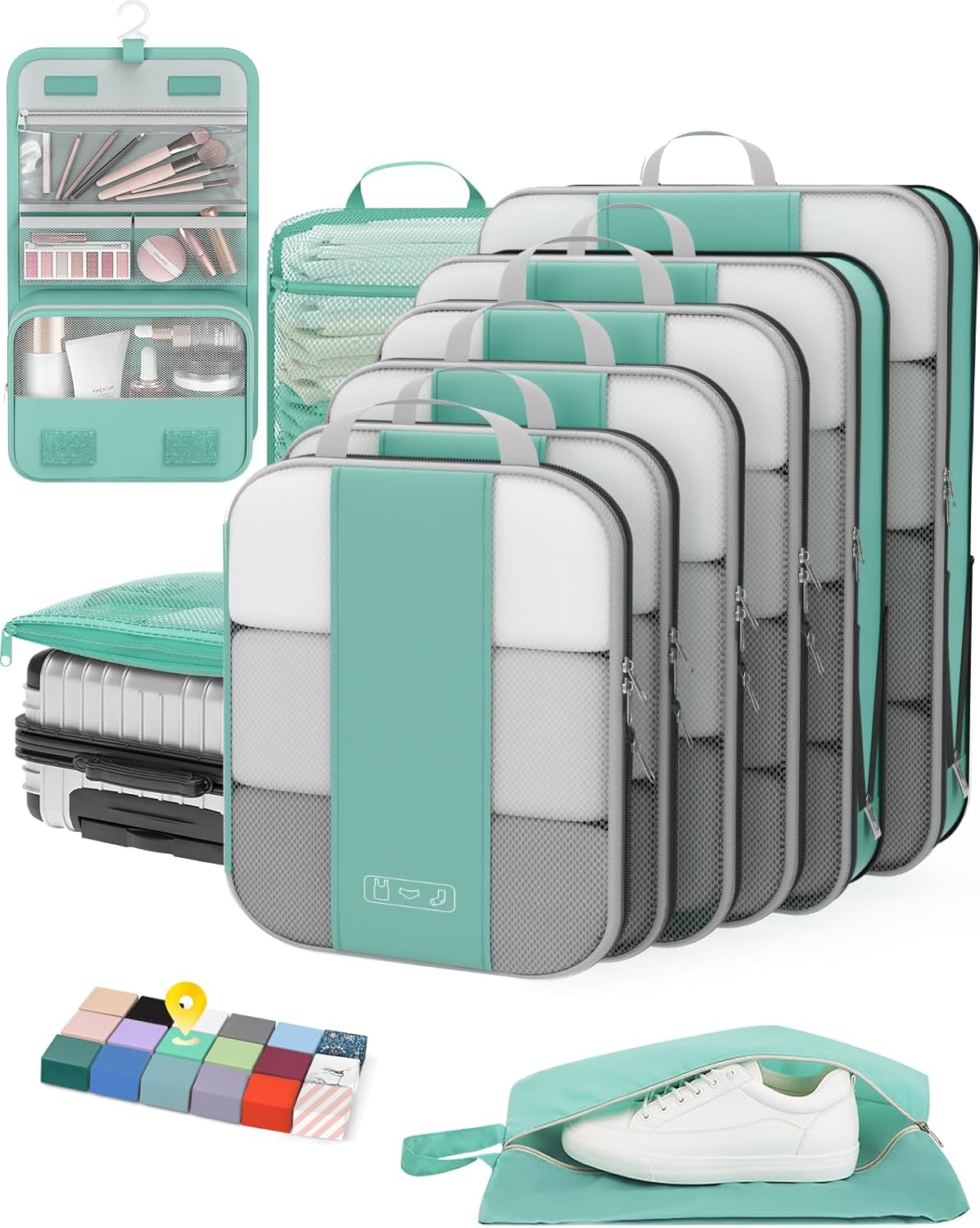 10 Set Compression Packing Cubes for Travel Essentials