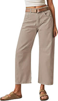 Flamingals Womens Mid Waist Crop Straight Leg Jeans for Style