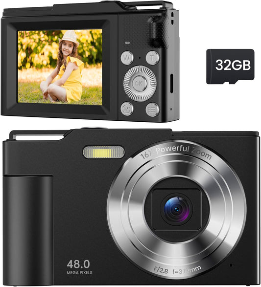 ROQIOO Kids' Black Camera - Perfect Gift for Ages 6-13