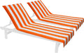 COTTON CRAFT Pool Lounge Chair Cover 2 Pack - Oversized Cabana Stripe