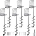18 in Spiral Ground Anchors 2/4/6 Pack with L Bracket - Durable Fixing