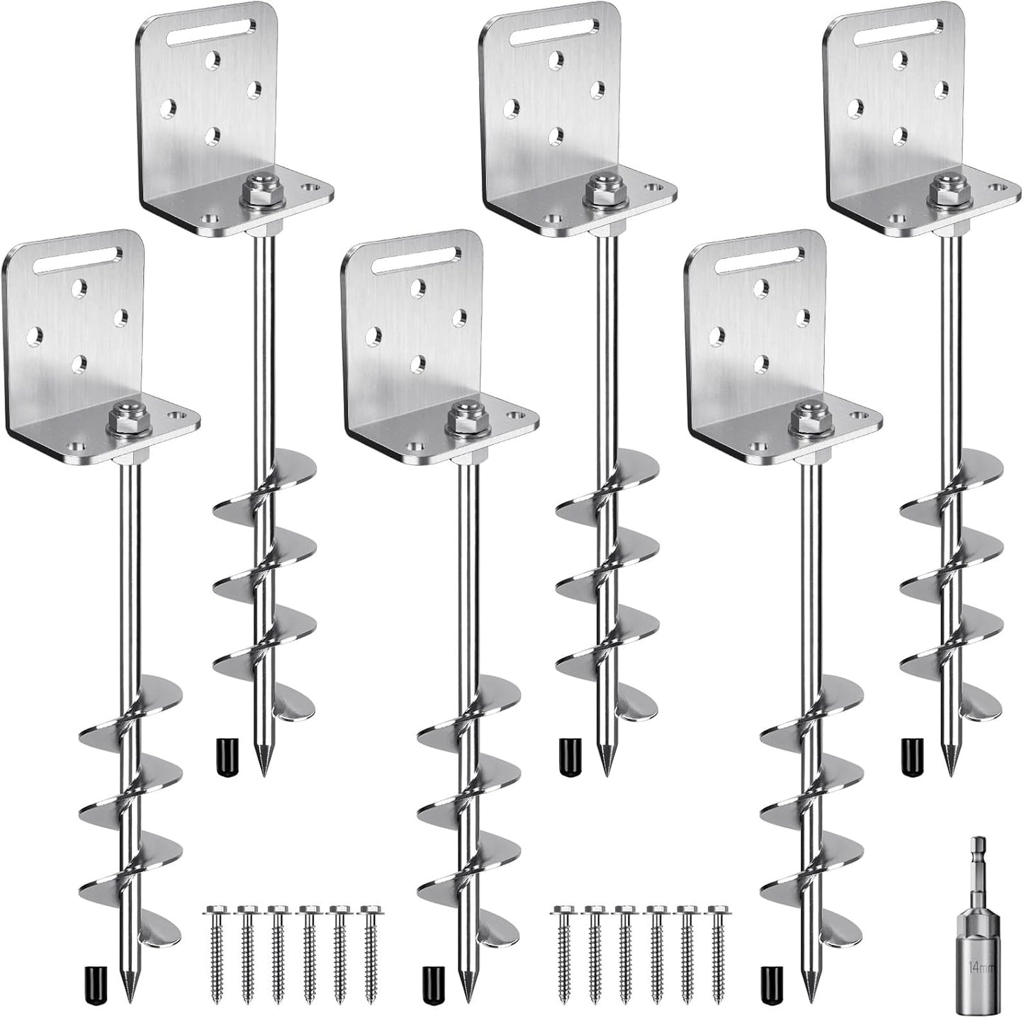 18in Ground Anchors Set for Trampolines, Sheds, and More