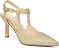 Coutgo Womens Pointed Toe Ankle Strap Pumps - Sleek Patent Heels