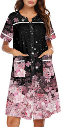 Ekouaer Snap Front Nightgown Housecoat - Comfortable Cotton Lounger