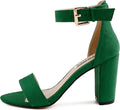 JOY IN LOVE Womens 3.5 in Chunky Block High Heels Ankle Strap Heeled 0