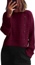 PRETTYGARDEN Womens Crewneck Button Knit Sweater - Cozy Casual Fit