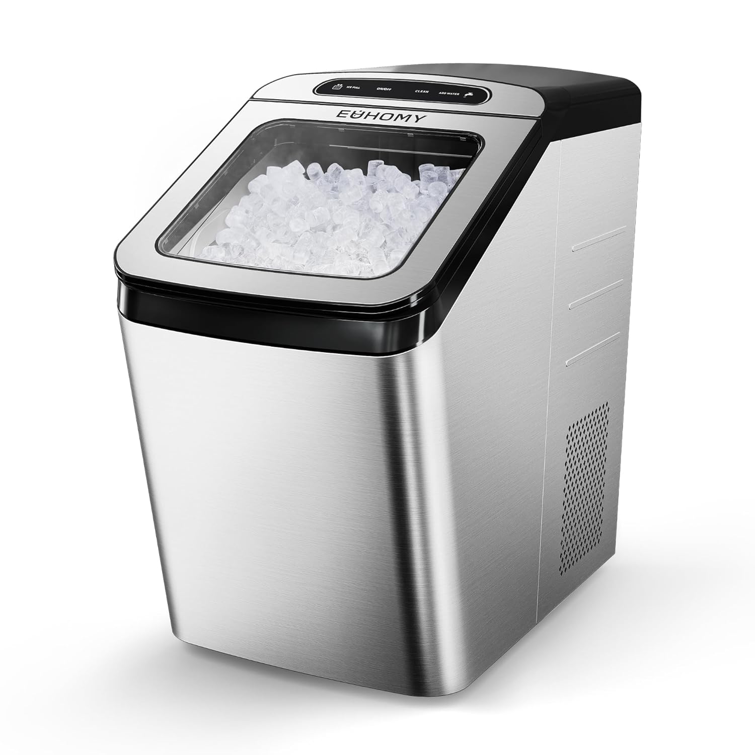 EUHOMY Nugget Ice Maker - 34lbs/Day Fast Ice Production