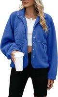 Yanekop Womens Fleece Jacket Fuzzy Sherpa Button Down - Cozy Winter is