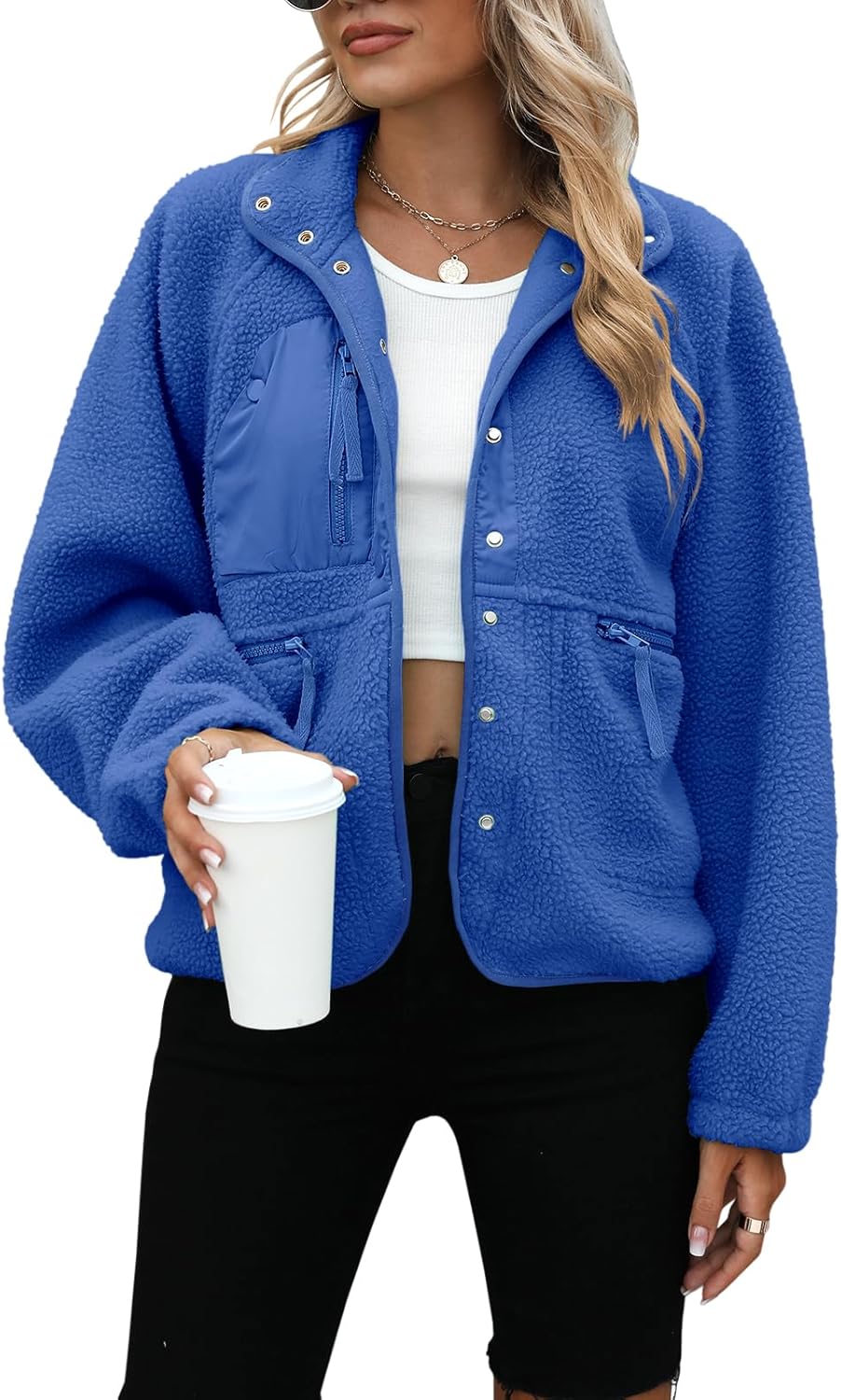 Yanekop Womens Fleece Jacket - Cozy Sherpa Outerwear for Winter