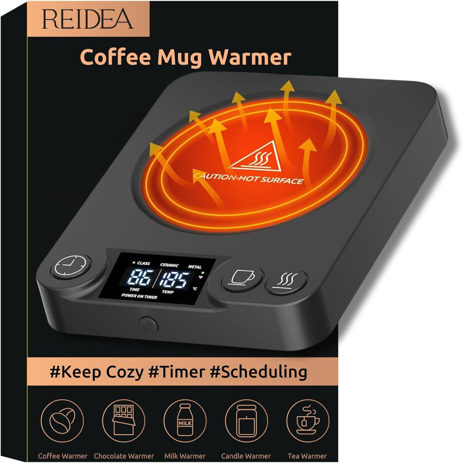 REIDEA NENO Coffee Mug Warmer - Rapid Heating & 9 Temp Settings
