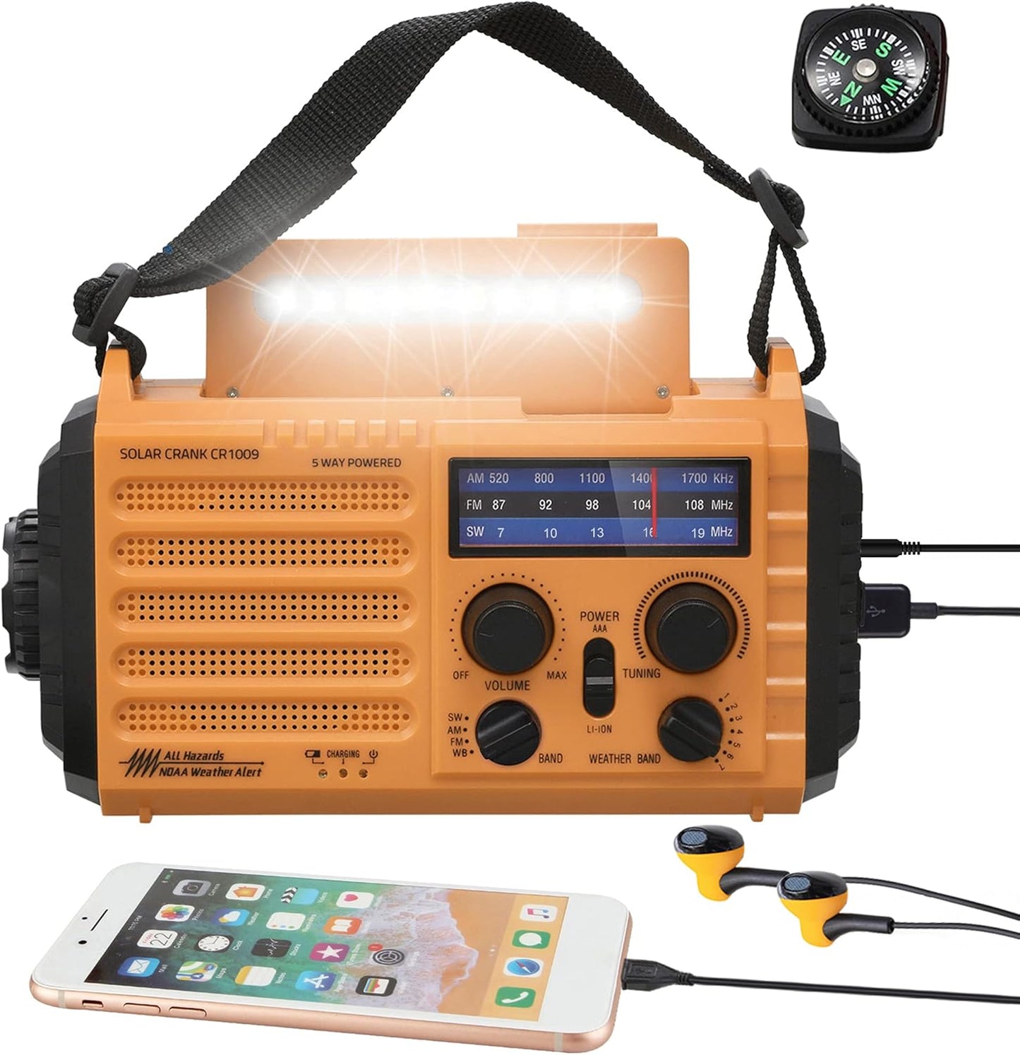 Mesqool 5-Way Emergency Radio: Power, Survival & Light
