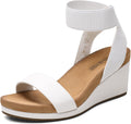 Womens Elastic Ankle Strap Open Toe Platform Wedge Sandals - Elevated