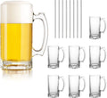 QAPPDA Beer Mugs Set 16oz Glass Mugs With Handle - Freezer Friendly
