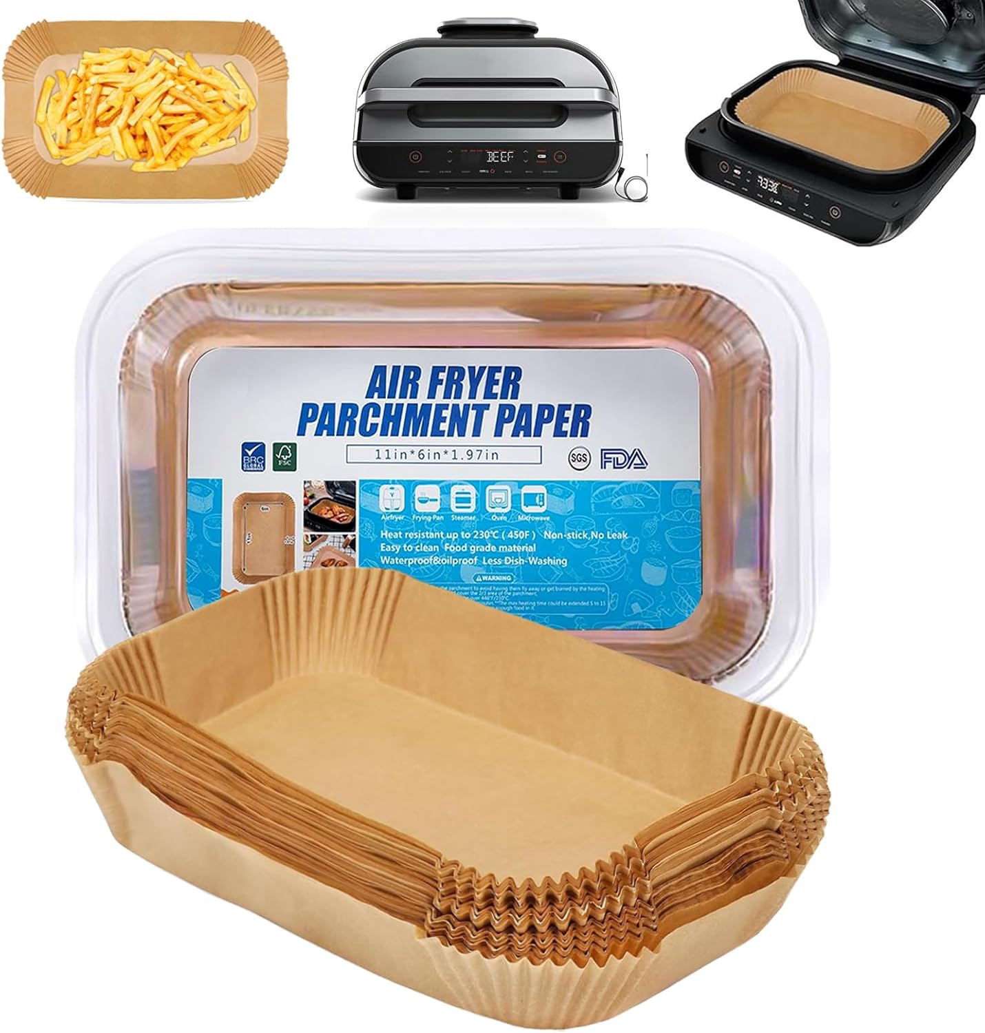 100 Disposable Air Fryer Liners for Ninja FG551, Easy Cleanup!