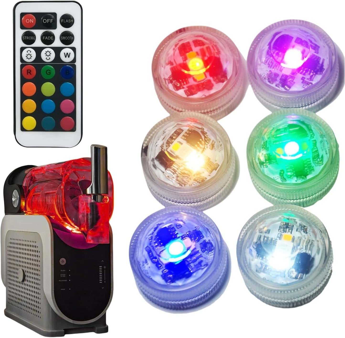 Party in Style with 6 Pack Mini LED Lights for Ninja Slushi - 13 Colors & No Installation! 
