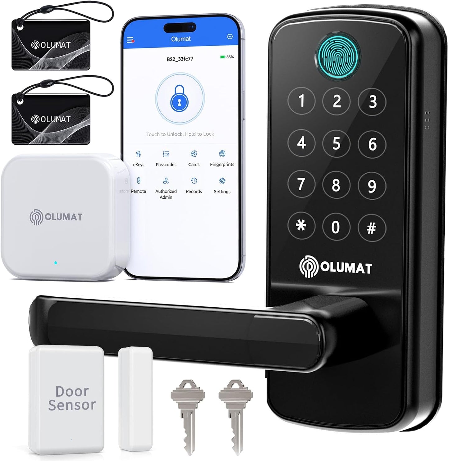 Smart Lock with WiFi Gateway - Keyless Entry for Front Door