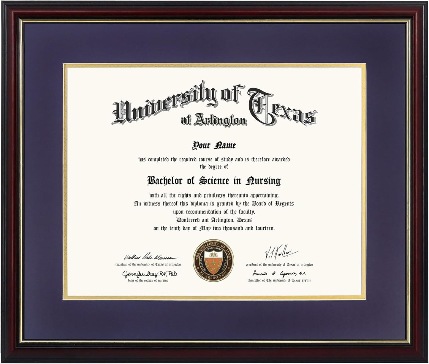 GraduationMall 11x14 Diploma Frame with Elegant Cherry Finish