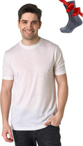 Merino Wool T-Shirt Mens - Lightweight Thermal Top with Socks Shoes