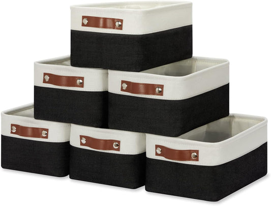 HNZIGE Small Storage Baskets - Stylish Fabric Bins for Organizing