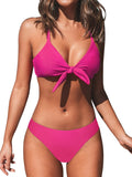 Women's Two Piece Floral Knot Bikini Set - Flattering Vacation Fit