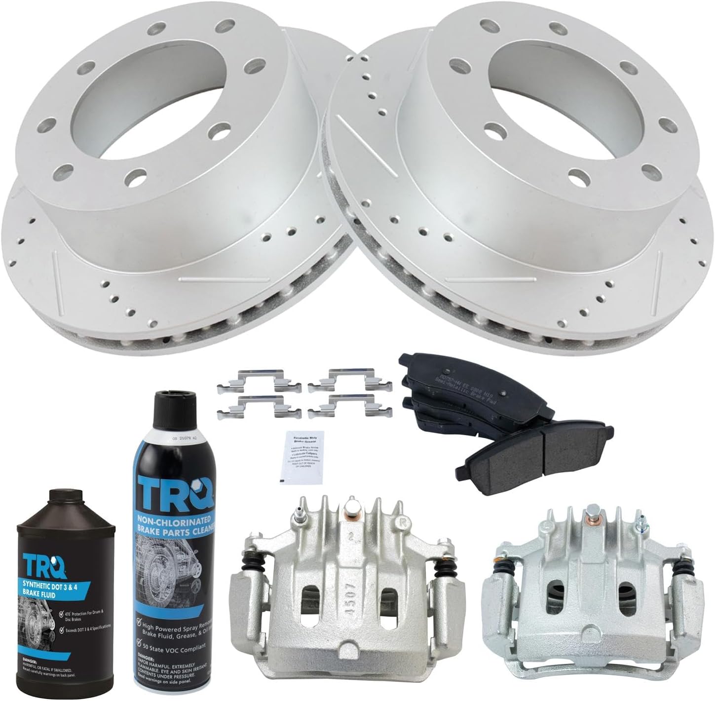 TRQ Rear Brake Pad & Rotor Kit for 2000-2005 Ford Vehicles