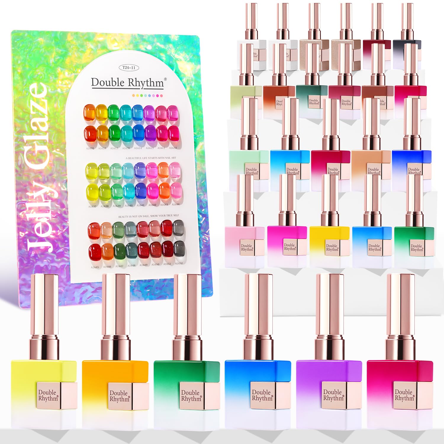 Double Rhythm 28Pcs Gel Nail Polish Set for DIY Nail Art