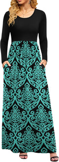 DB MOON Casual Maxi Dress for Women with Long Sleeves and Pockets