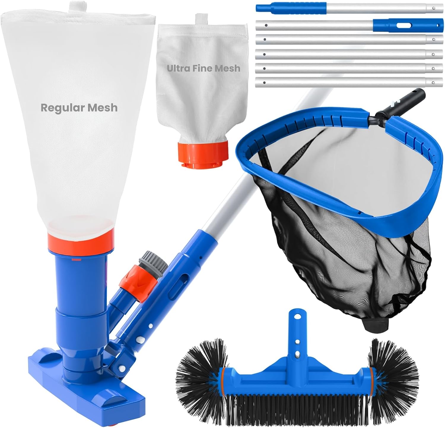 Pool Cleaning Kit with Spa Jet Vacuum and 8-Foot Pole