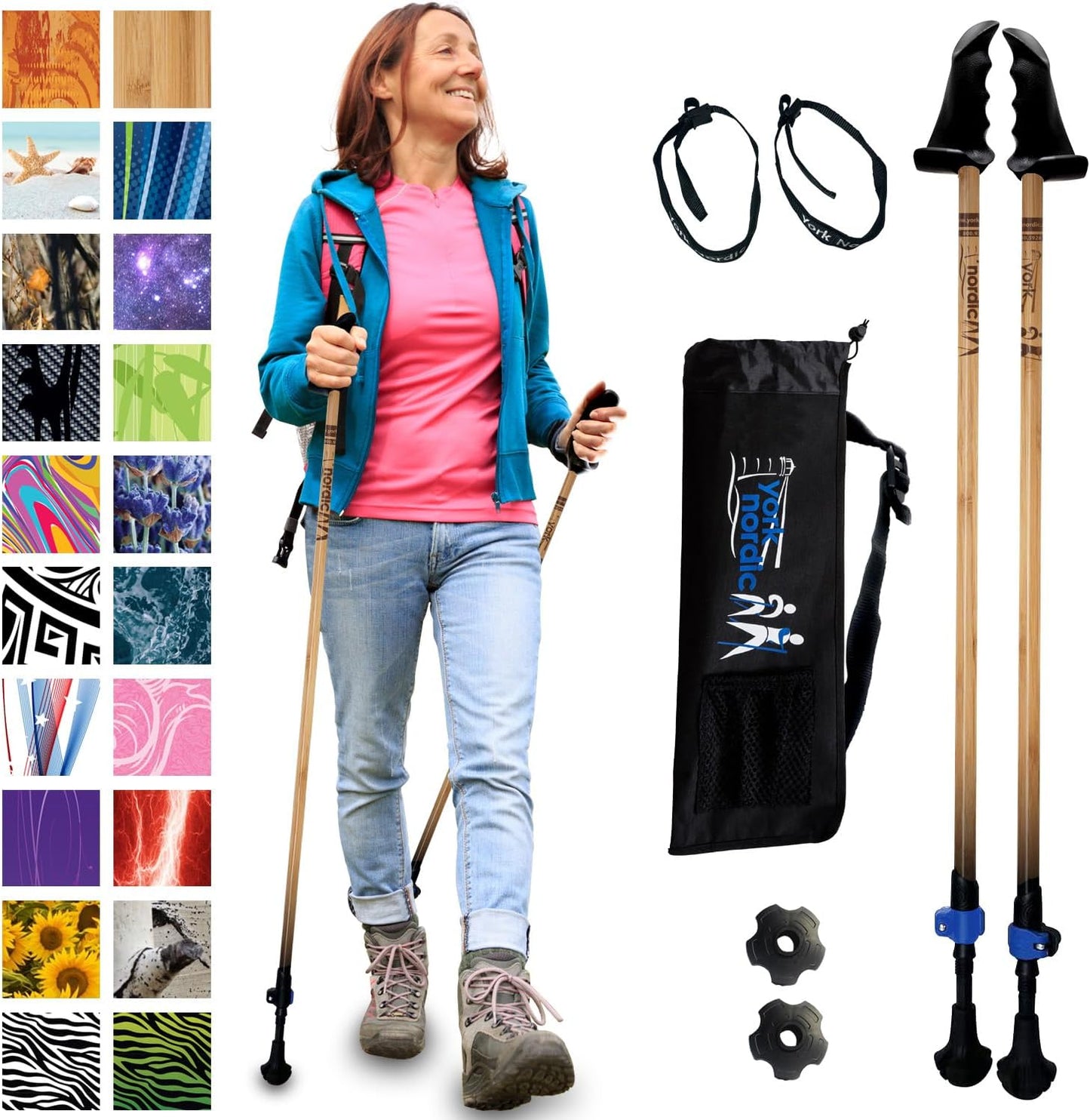York Nordic Motivator Walking Poles for Balance and Rehab Use