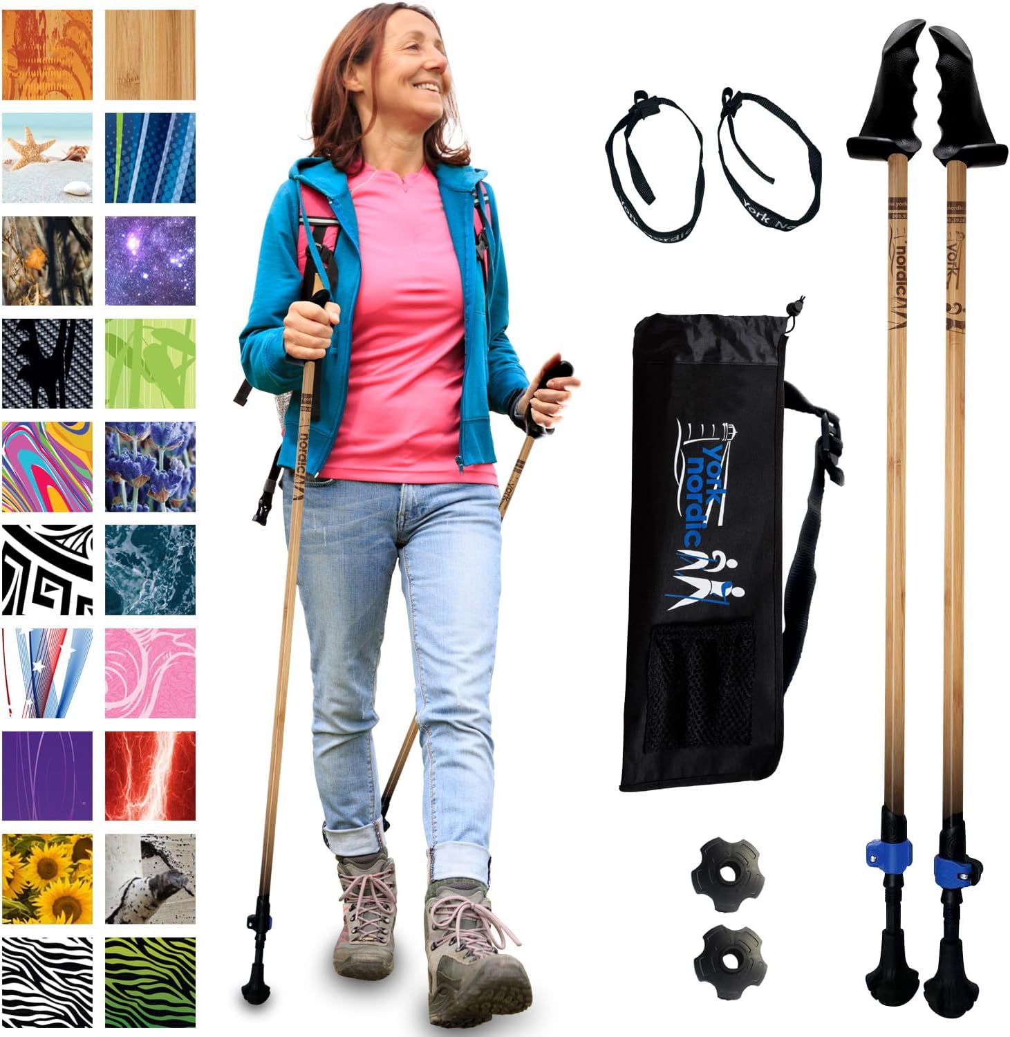 York Nordic Motivator Walking Poles for Balance and Rehab Use