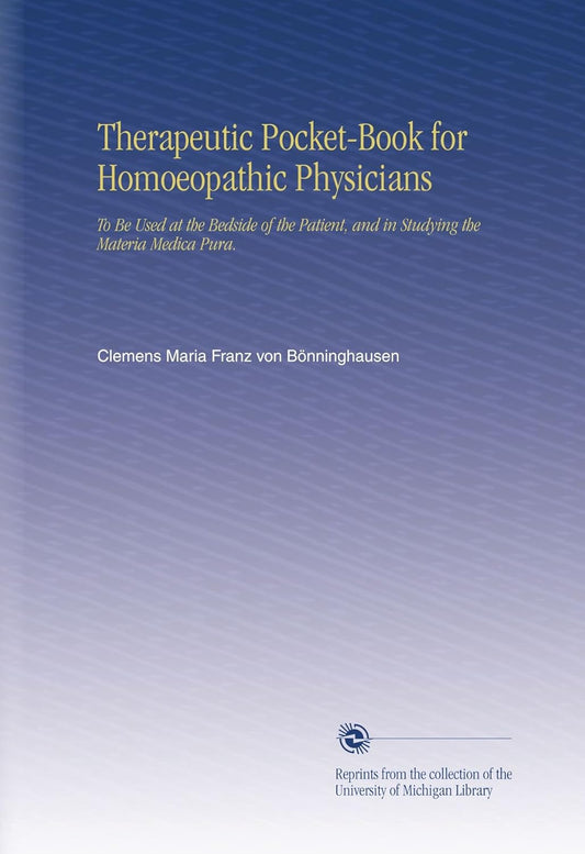Therapeutic Pocket-Book for Homoeopathic Physicians Review