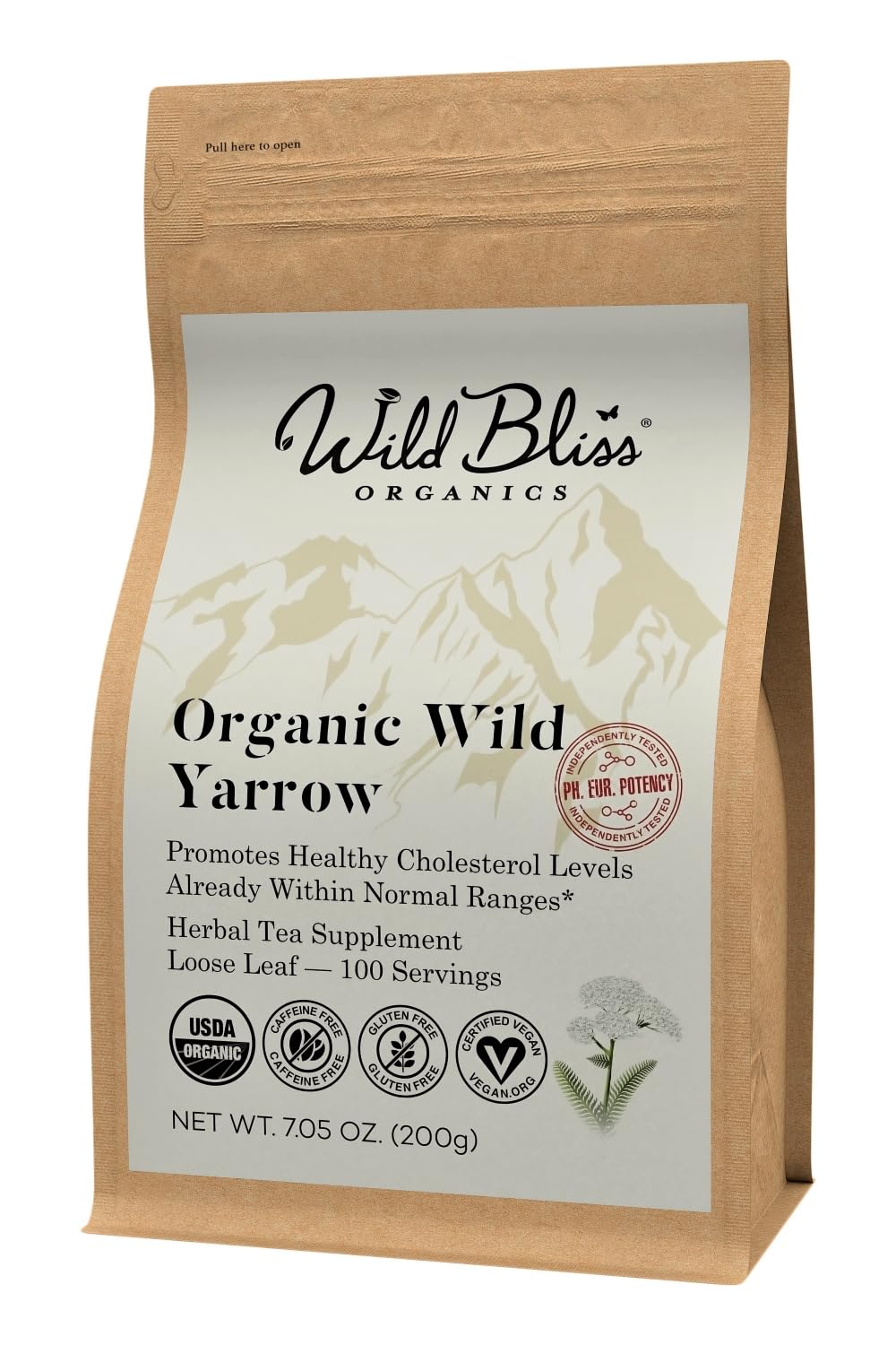 Wild Bliss Organic Yarrow Flower Tea for Healthy Digestion