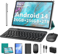 2025 Tablet Android 14 10 in with Keyboard - 26GB RAM, 256GB Storage