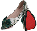 Women's Pointed Toe Bow Embroidery Flats - Memory Foam Comfort