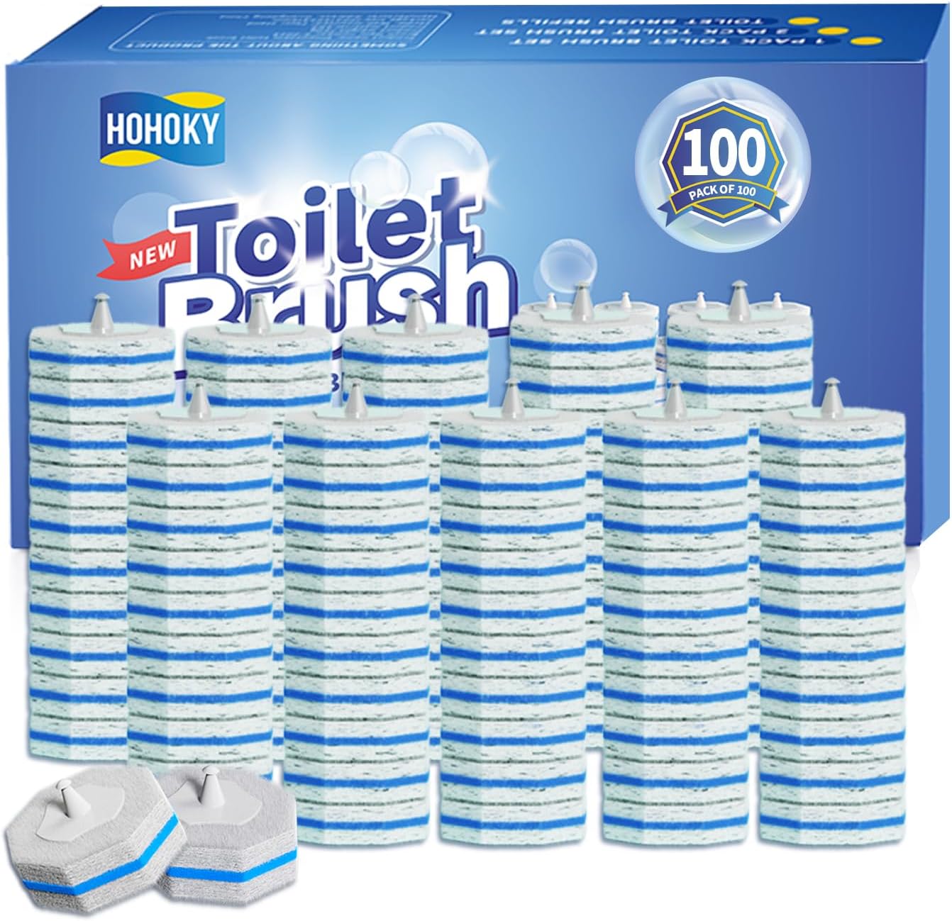 100pc Bulk Toilet Wand Refills for Efficient Bathroom Cleaning