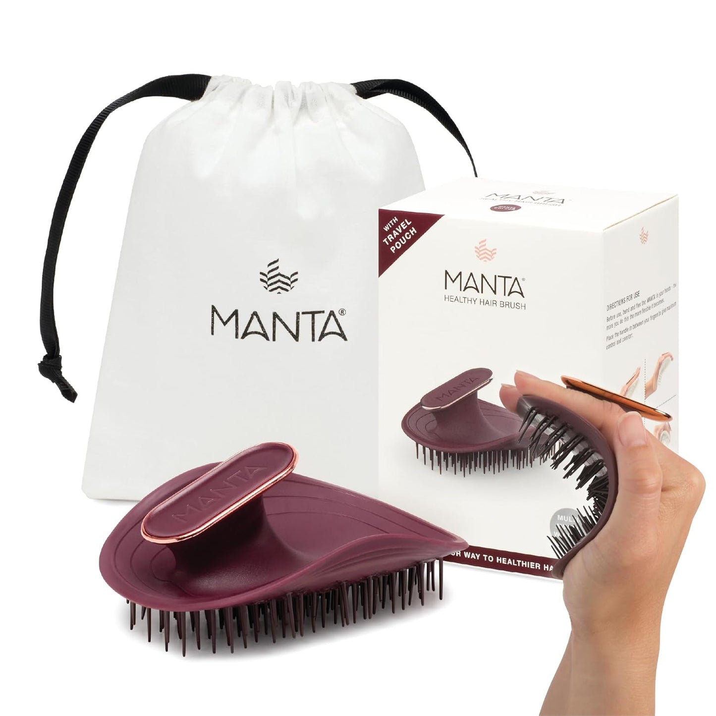 Manta Original Anti-Breakage Hairbrush for Gentle Detangling