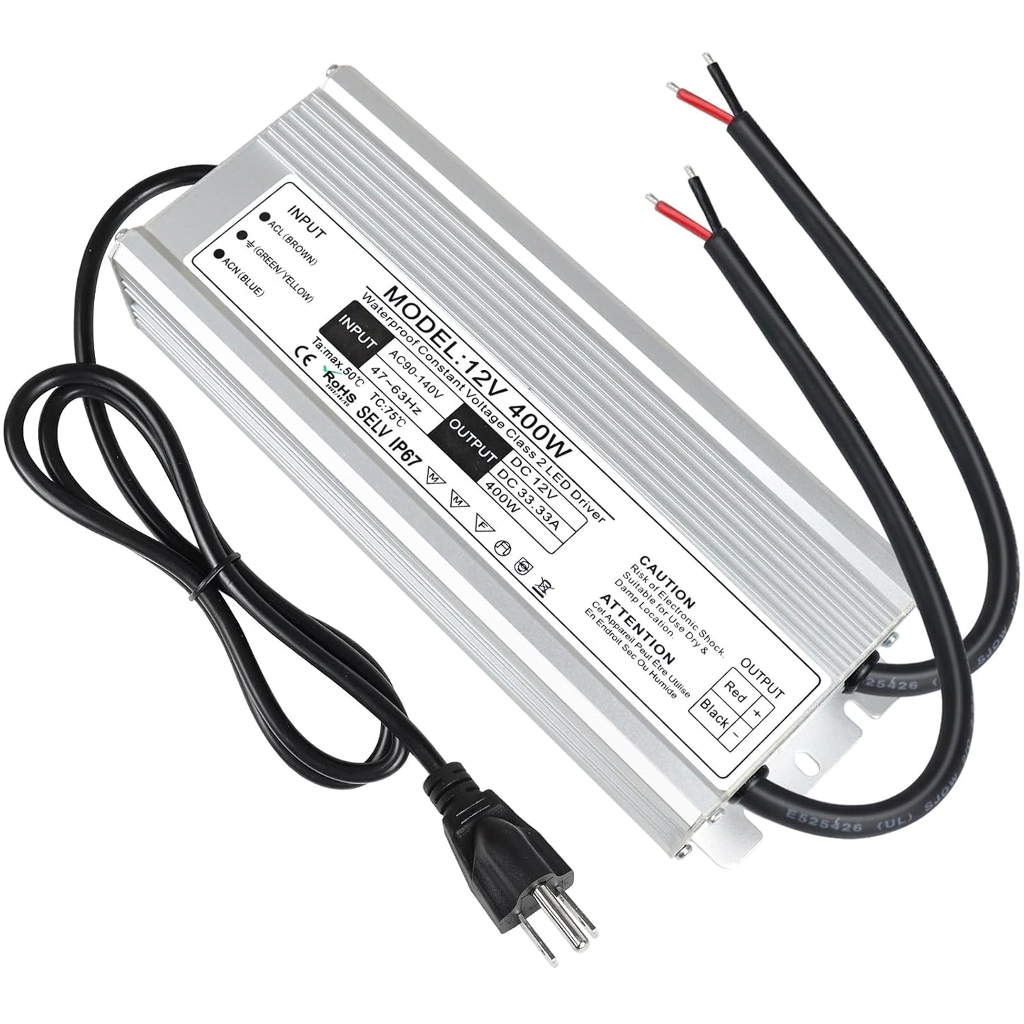 LightingWill LED Driver 400W Waterproof Power Supply for Outdoor Use