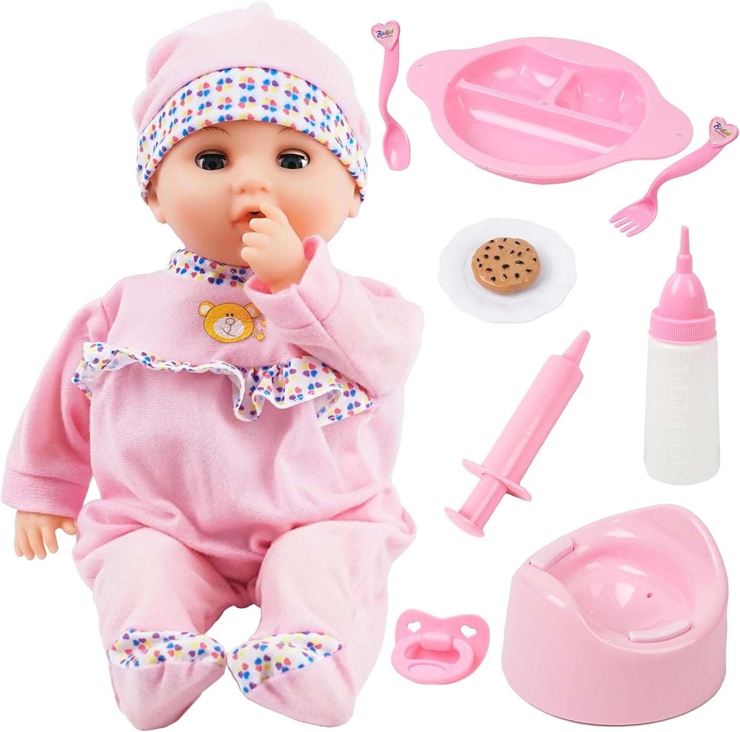 Interactive 16 Inch Baby Doll with Sounds and Accessories