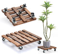 2 Pack Plant Stand with Wheels 14in Rolling Plant Caddy - Heavy Duty