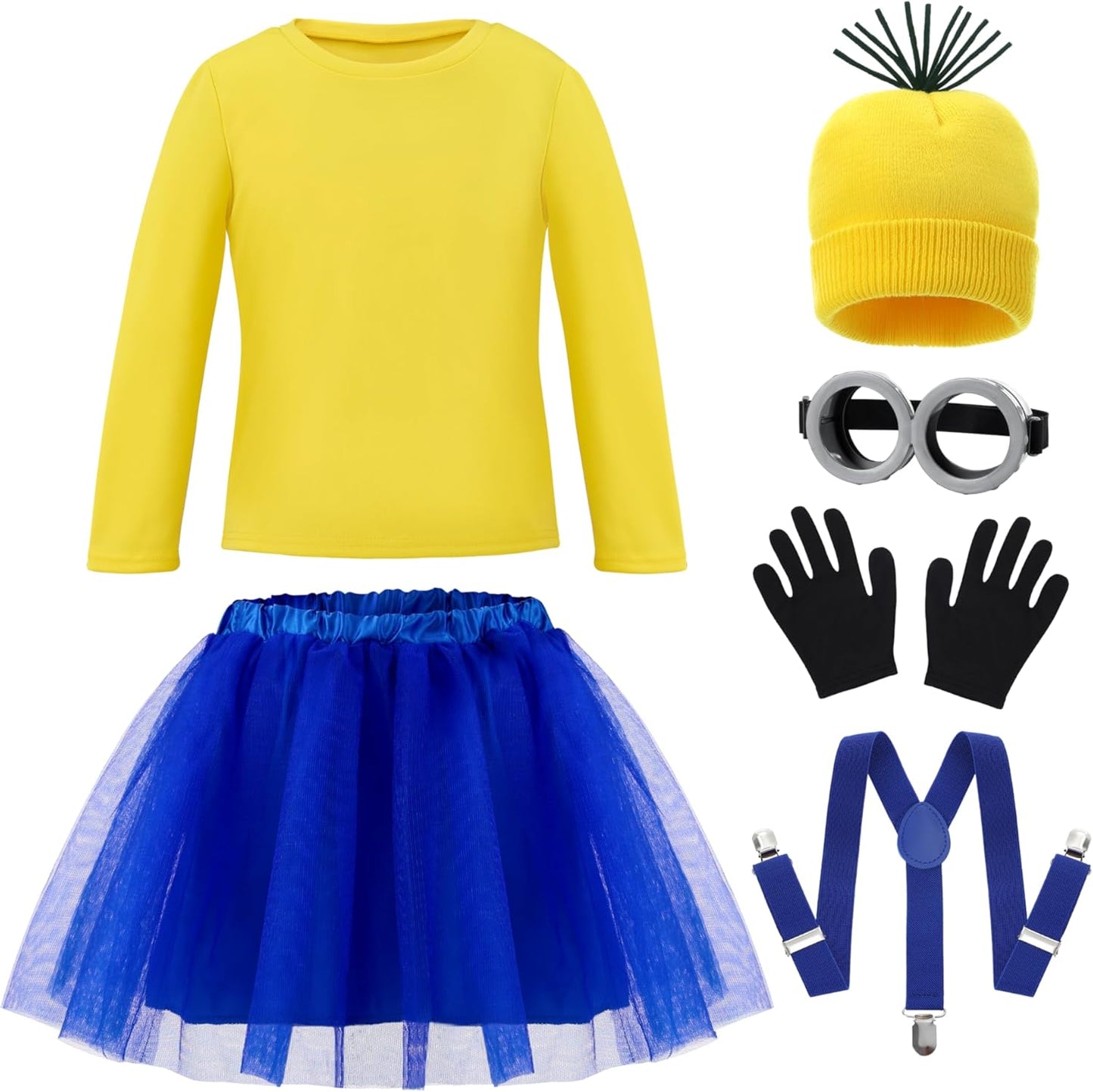Cute Yellow Shirt Tutu Outfit for Kids Halloween Costume Fun