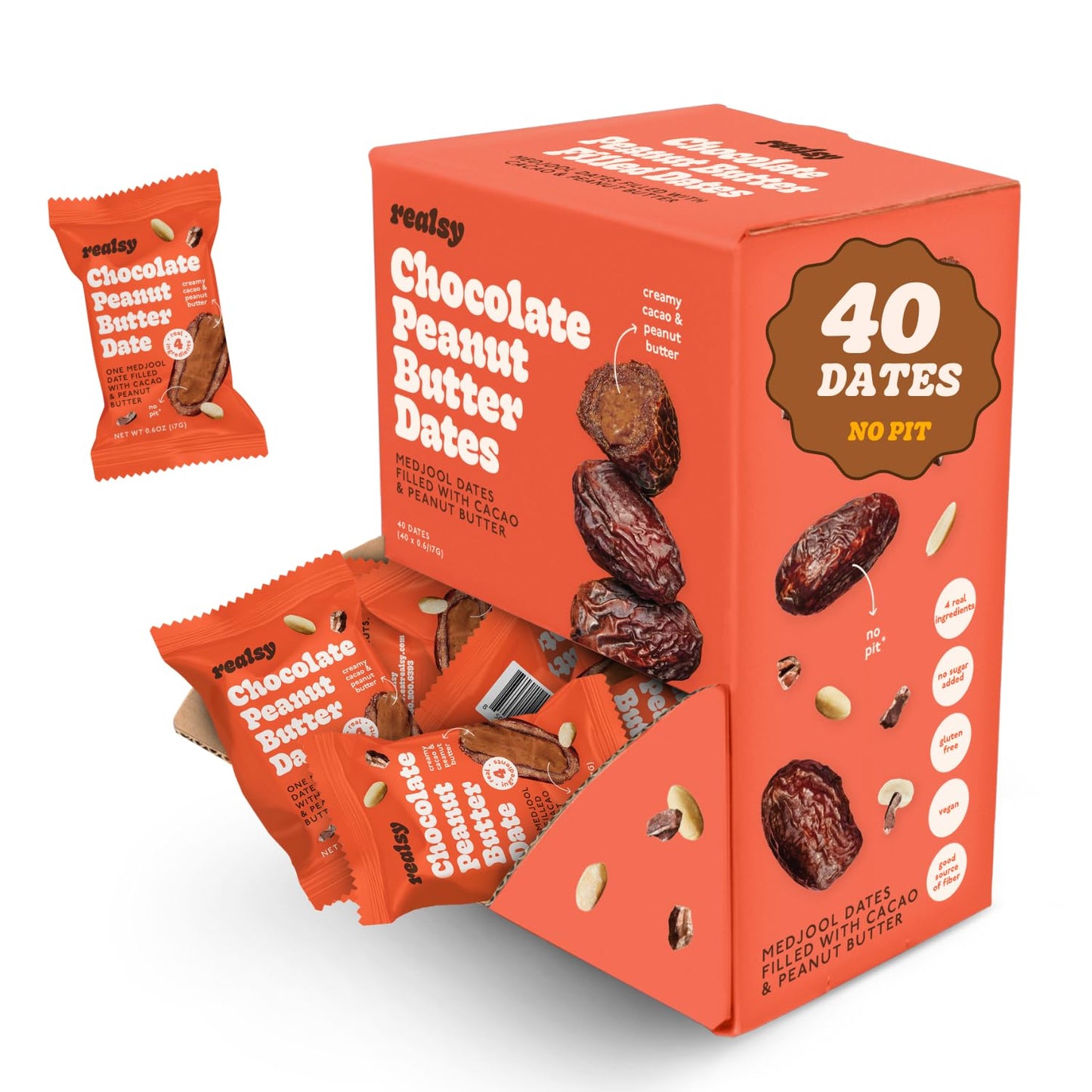 Organic Medjool Dates Filled with Chocolate Peanut Butter Snack
