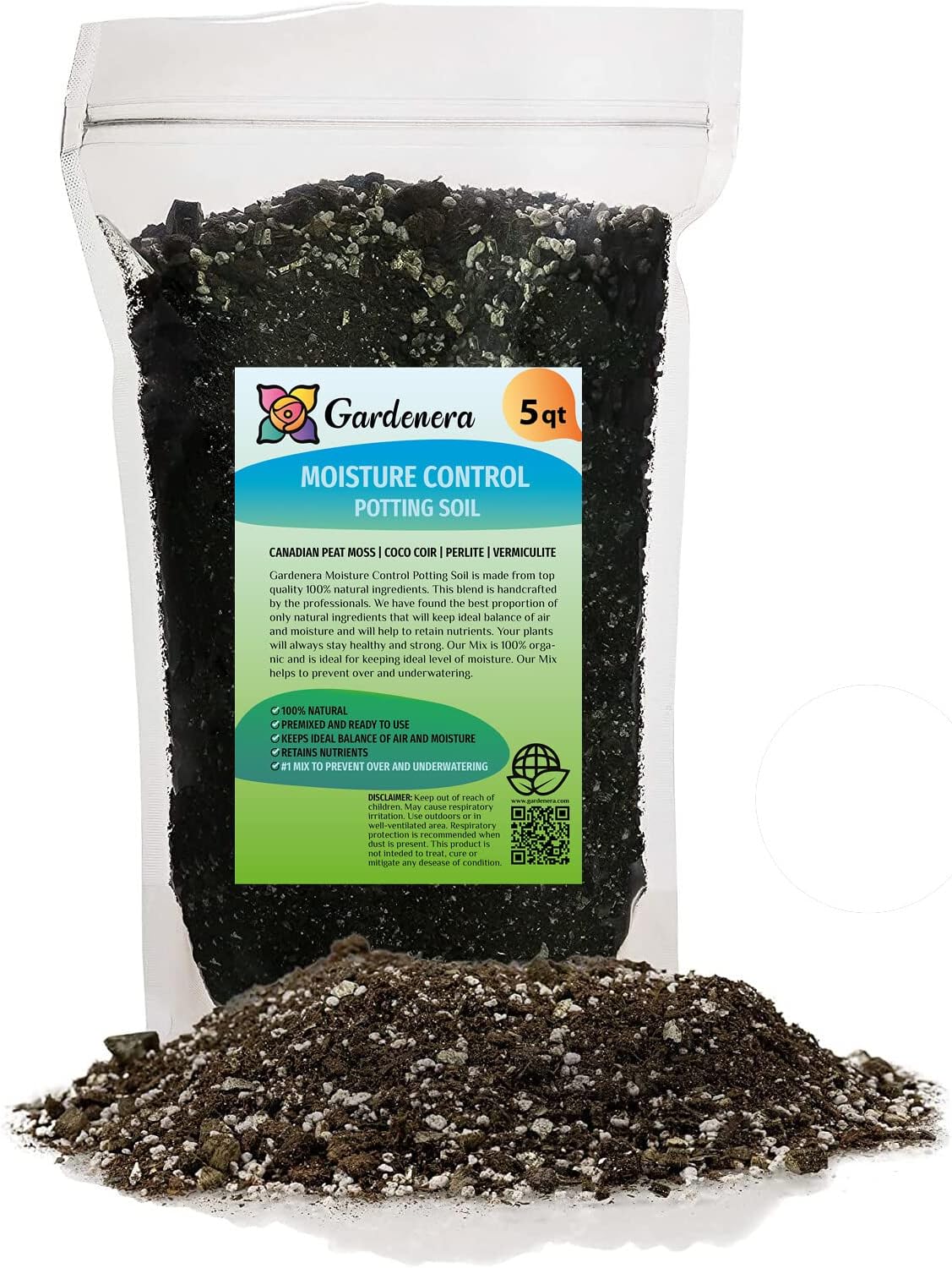 Gardenera Premium Moisture Control Potting Mix for Healthy Plants