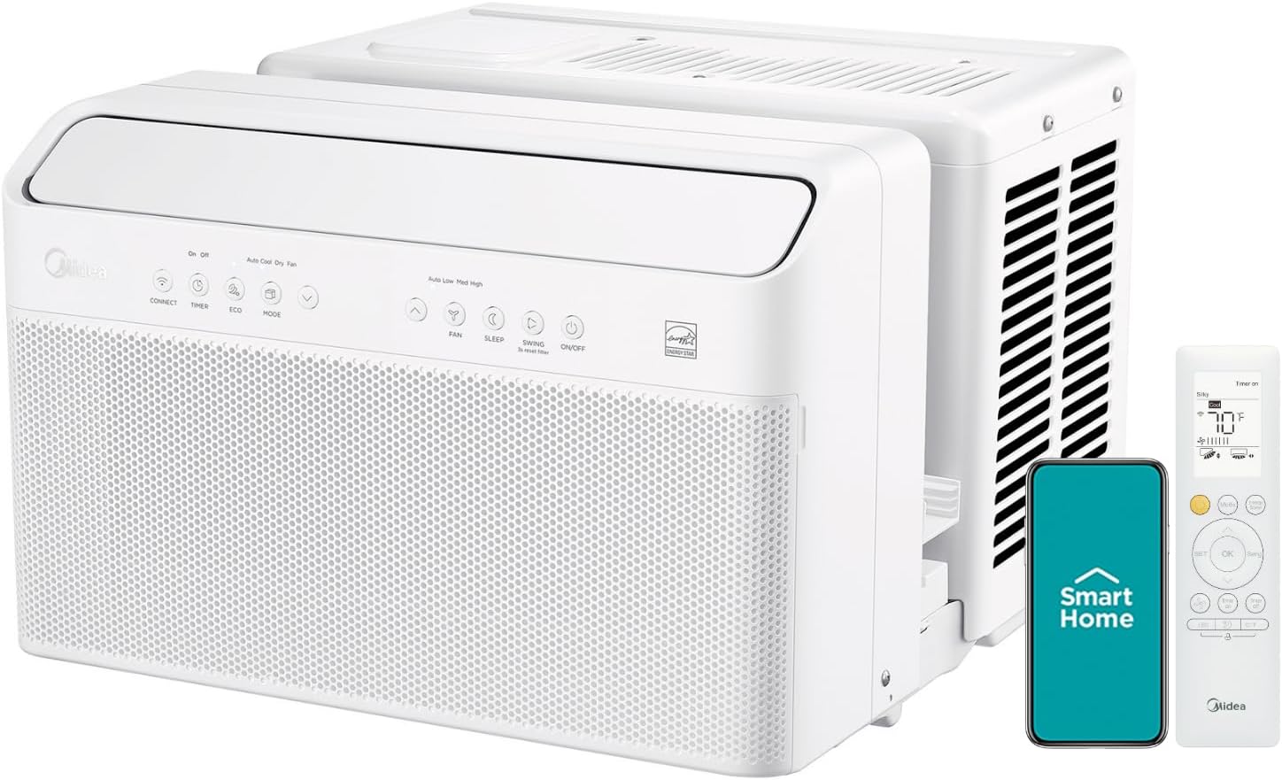 Midea 12,000 BTU Smart Inverter AC, Ultra Quiet, Cools 550 Sq. Ft.