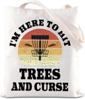 Retro Disc Throwing Tote Bag - Spacious Canvas Grocery & Golf Tote