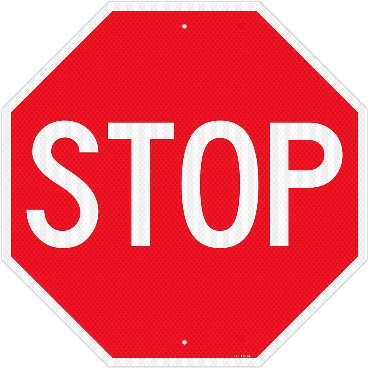 T&R Large Stop Sign 30 x 30 Inches - Durable Reflective Sign