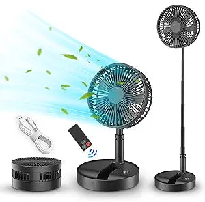 Rechargeable Portable Fan with Remote for Travel and Home Use