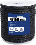 Black Nylon Rope 3/8in 500ft - Durable Multipurpose Utility Rope