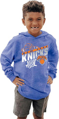Blue 84 New York Knicks Youth Tri-Blend Hooded Long Sleeve Tee