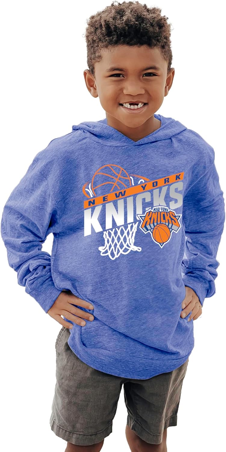 New York Knicks Youth Tri-Blend Hooded Long Sleeve T-Shirt