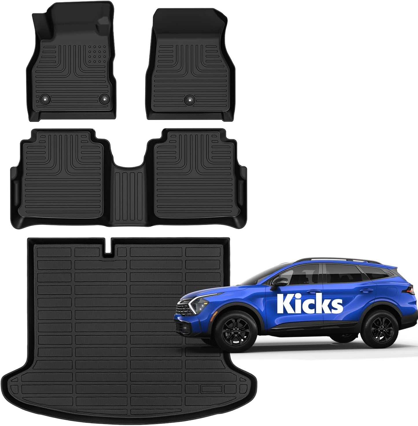 Custom Fit All Weather Floor Mats for Nissan Kicks 2018-2024
